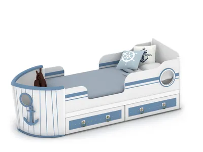 Летняя синяя морская кровать, мультяшный корабль, лодка с принтом морской  тематики, плед для детей, подарок для мальчиков, волнистые полосы океана |  AliExpress