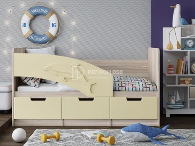 Кровать \"Дельфин-2\" (фасад 3D) | Цена 11100 руб. в Тобольске на Диванчик-Екб