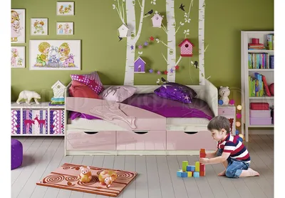 Детская кровать Дельфин-4 МДФ оранжевый, 80х160 купить за 12 587 руб. —  Московский Дом Мебели