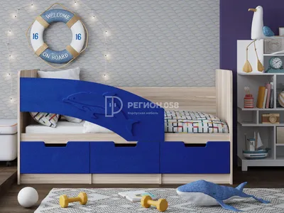 Детская кровать \"Дельфин-55 венге\" купить по цене 24,943.59 рублей в  Белгороде