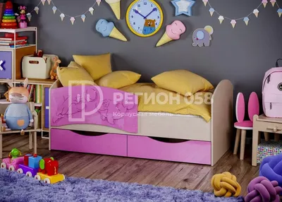 Детская кровать с ящиками \"Дельфин\" 1,65 м (ЛДСП) | КорпусМебель