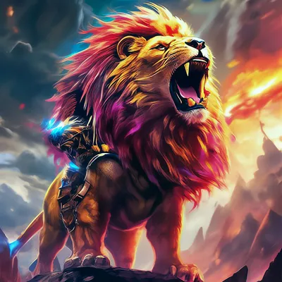 🔶🔷 красивое изображение морды льва…» — создано в Шедевруме