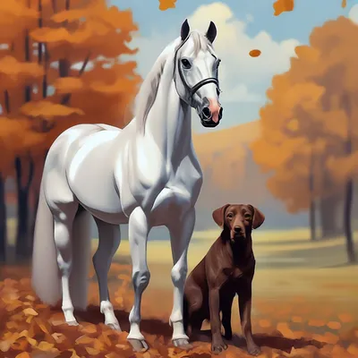 Лошадь и собака» — создано в Шедевруме