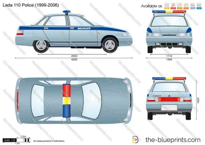 1998 Lada 110 Premier Limousine blueprints free - Outlines