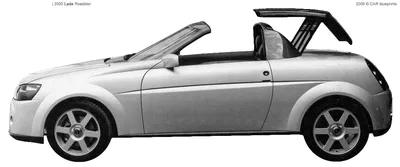 2000 Lada Roadster Concept Roadster blueprints free - Outlines