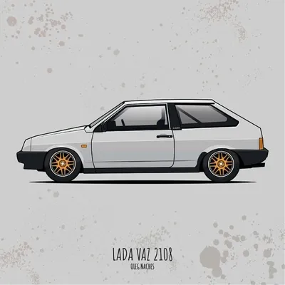 Lada 2108 (1984) - download free vector blueprints SVG in high resolution