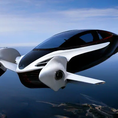 Летающий автомобиль будущего, …» — создано в Шедевруме