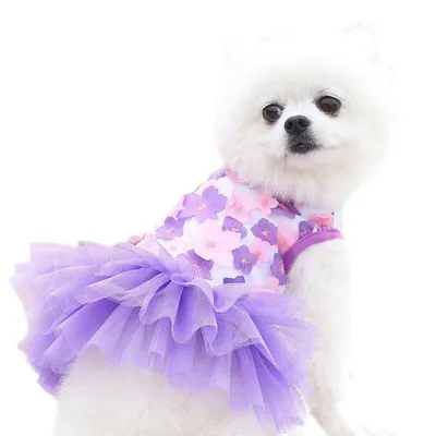 Платье для собак, летняя одежда для домашних животных, газовое платье  принцессы с цветочным принтом для собак, свадебные платья для щенков,  жилет, одежда для собак и кошек – лучшие товары в онлайн-магазине Джум