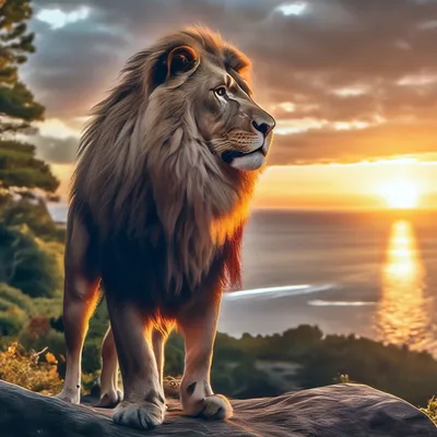 Красивый статный эпичный лев Аслан …» — создано в Шедевруме
