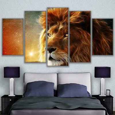 Иллюстрация головы льва hd 8k обои стоковая фотография | Премиум Фото