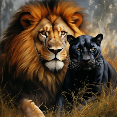 Лев и пантера» — создано в Шедевруме