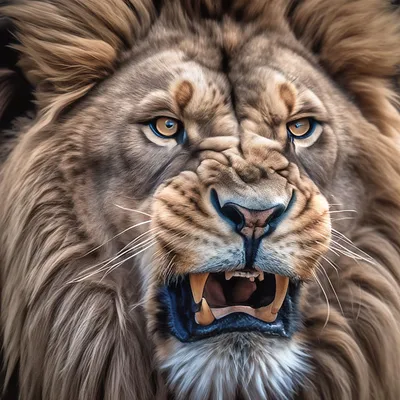 Грозный лев, морда,взгляд из …» — создано в Шедевруме