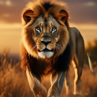 Лев охотится в саванне стоковое изображение. изображение насчитывающей  гордость - 132336067