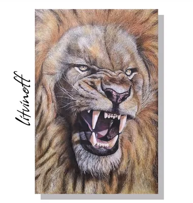 Картина Оскал льва – заказать на Ярмарке Мастеров – NNT7KBY | Картины,  Москва
