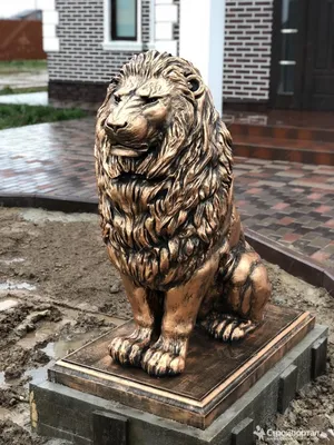 Скульптура льва. Большой сидячий Лев — купить в Москве по цене 62000 руб.  за шт на СтройПортал