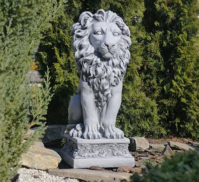 Скульптура Лев сидит, артикул: S103892, купить в интернет-магазине  Ландшафт-Центр по цене 14300 руб.