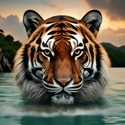 Купить фотообои Крупным планом портрет тигра, красивое лицо портрет тигра.  Полосатая шуба. 521777974 в интернет-магазине zakagioboi.ru