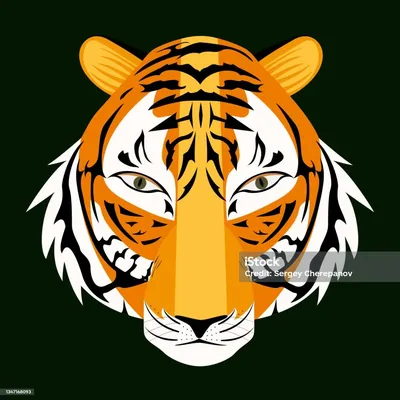 Симметричное лицо тигра из разных …» — создано в Шедевруме