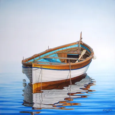 Лодка на воде рисунок - 75 фото