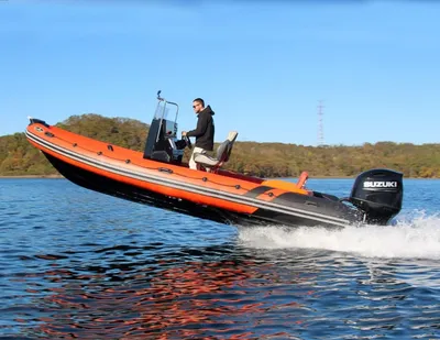 Лодка РИБ (RIB) Буревестник 630, оранжевый, с мотором Suzuki DF200ATX Код  товара: KITBR1 | Купить в интернет-магазине «Водник»