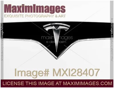 Photo of Tesla electric car logo trademark emblem | Stock Image MXI28407