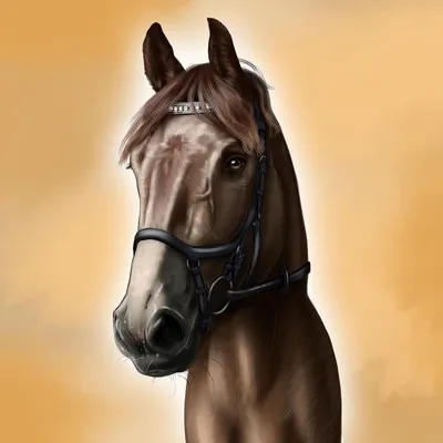 Картина «Портрет лошади» Холст на подрамнике, Масло 2023 г.