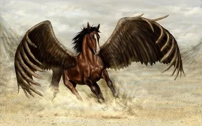 Лошадь с крыльями птицы» — создано в Шедевруме