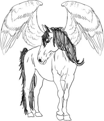 пегас - конь с крыльями, которые скачут в небе. Иллюстрация штока -  иллюстрации насчитывающей пегас, концепция: 293048135