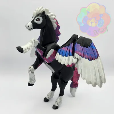 Карикатура Pegasus с финального свистка единорога. Розовая лошадь с крыльями  ангела Иллюстрация вектора - иллюстрации насчитывающей пинк, фантазия:  209894915