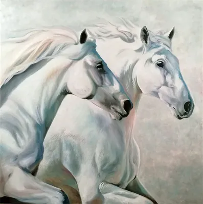 Фреска Белые лошади - Fabriory