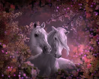 Канвас Белые лошади 50х70 см купить недорого в интернет-магазине товаров  для декора Бауцентр