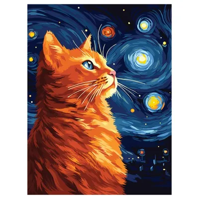 Лунный кот и скала, Таинственная ночь, настенная живопись маслом, милый кот-волшебник,  летящий к луне, печать плакатов – лучшие товары в онлайн-магазине Джум Гик