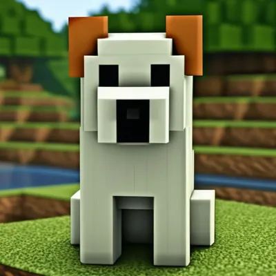 Собака в Minecraft» — создано в Шедевруме
