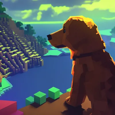 Busy Time Картина по номерам на холсте игры Minecraft мультики собака