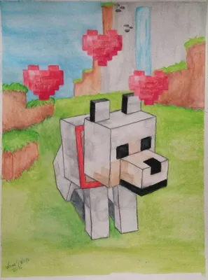 Изолированная Коричневая Собака Minecraft Рисунок Вектор Цвета Иллюстрации  Векторное изображение ©Illustratiostock 617069950
