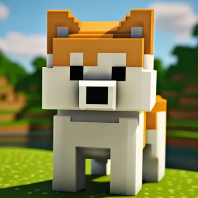 Собака шпиц в Майнкрафт» — создано в Шедевруме