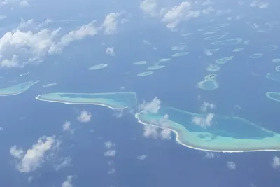 Вид с самолета острова мальдивы концепция путешествия отдых и воздушный  транспорт | Премиум Фото