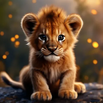 Крошечный очень маленький лев на …» — создано в Шедевруме