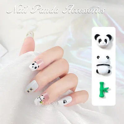 маникюр с пандой на ногтях дизайн 2018 | Mickey mouse nails, Nails, Panda  nail art