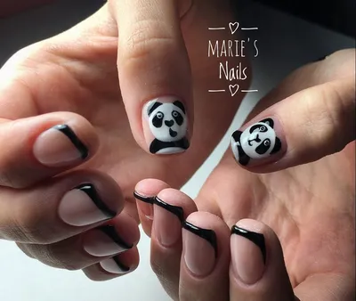 Маникюр на короткие ногти панда (ФОТО) - trendymode.ru