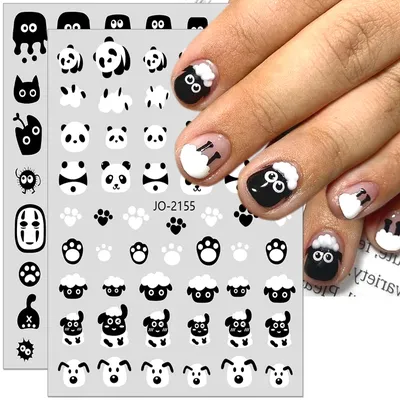 Урок Маникюр Панда / Panda nail art - YouTube