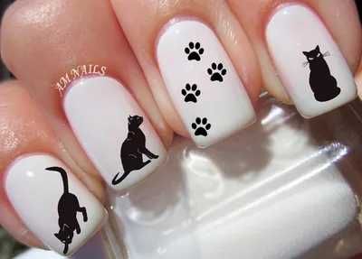 Дизайн ногтей с кошками (40 фото)