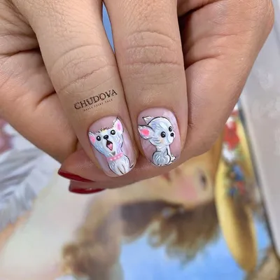Маникюр собака 2018 - фото стильного дизайна ногтей