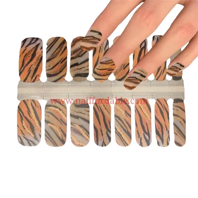 Tiger Print Cat Eye Nails - SENA NAIL