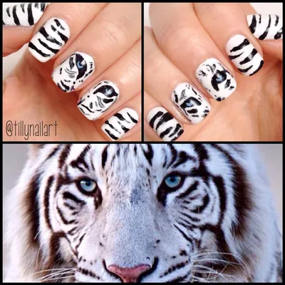 Rainbow Tiger Nails | Those odd black dots are actually litt… | Flickr