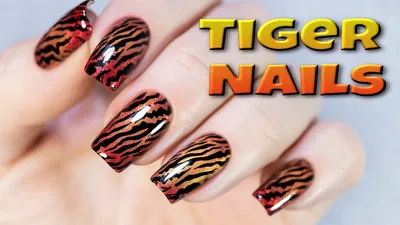 Маникюр с тигром на зиму на Новый год 2022 - на короткие ногти, дизайн,  последние тенденции и тренды, фото