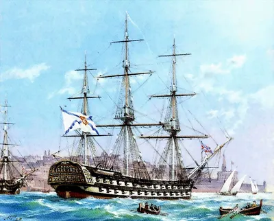 Модель линейного корабля \"Азов\" 1826 г Наваринское сражение, купить в  Москве TS-0100-W-40