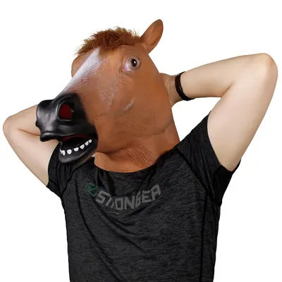 Коричневый маска коня из жуткая маска для лошадиной головы резиновые маски  из латекса в виде животных Новинка костюмы на Хэллоуин маска | AliExpress