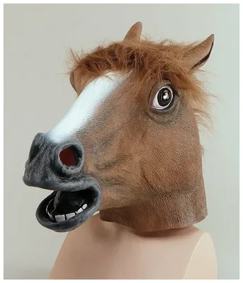 Купить Folulus Molezu Коричневая маска лошади, жуткая маска головы лошади,  резиновая латексная маска | Joom