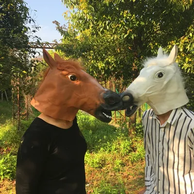 Реалистичная маска лошади, коня из латекса , Коричневий (ID#1692400482),  цена: 428 ₴, купить на Prom.ua